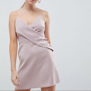 ASOS cami button wrap mini shift | Pink | 10